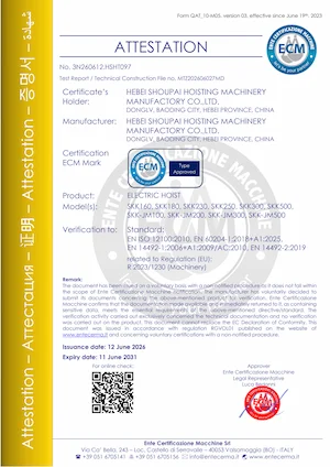 CE Certificate for Portable Electric Winch